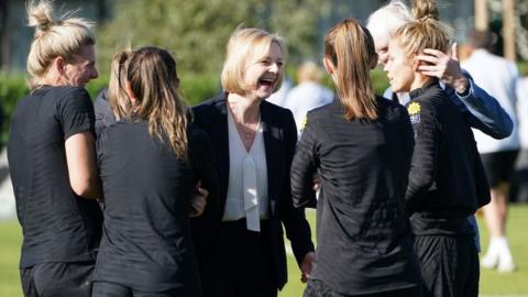 Liz Truss meets England squad