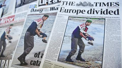 British front pages after a child's body is discovered in Bodrum