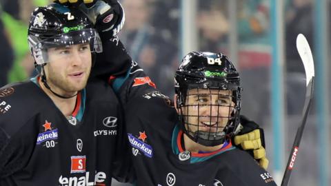 The Belfast Giants celebrate