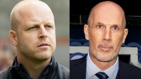 Heart of Midlothian head coach Steven Naismith and Rangers' Philippe Clement