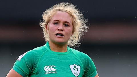 Ireland's Neve Jones pictured during the Six Nations defeat by Wales