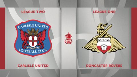 Carlisle United v Doncaster Rovers badge graphic