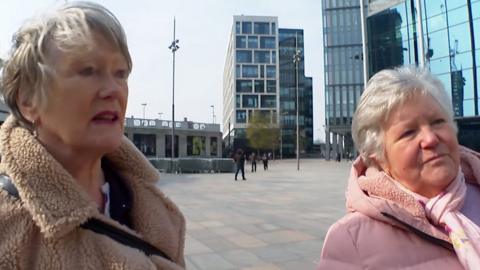 Two ladies in Cardiff Central Square