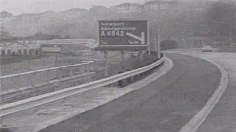 Old photo of the M4 around Newport