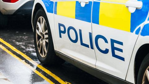 Police car in the UK - stock photo