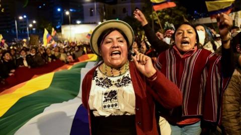 Indigenous women protest in Ecuador