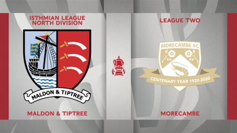 Maldon & Tiptree v Morecambe badge graphic