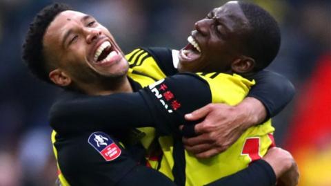 Watford players celebrate