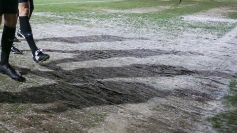 Shadows on a frozen pitch