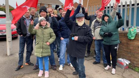 Bus driver picket line