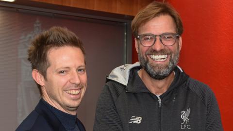 Liverpool manager Jurgen Klopp (right) with sporting director Michael Edwards