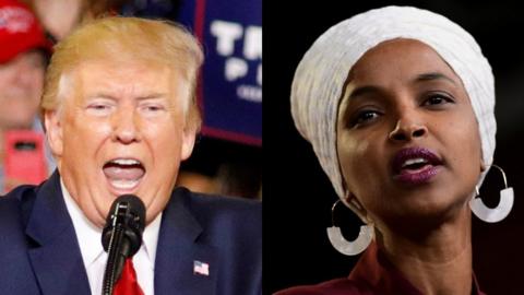 Donald Trump and Ilhan Omar