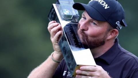 Shane Lowry with BMW PGA Championship trophy