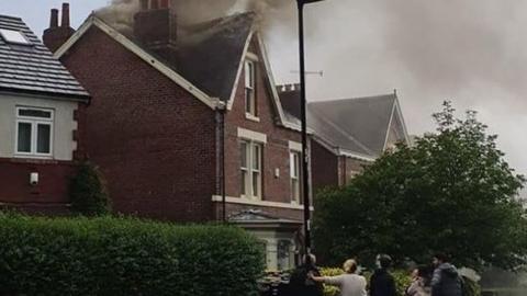 House fire after lightning strike, Sheffield (2020)