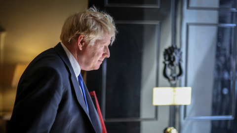 Boris Johnson before his resignation speech