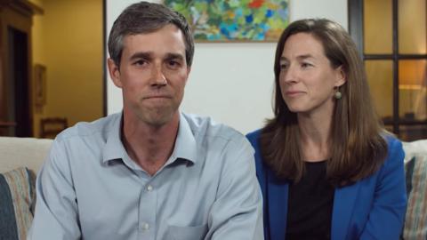 Beto O'Rourke and his wife Amy Hoover Sanders in the campaign launch video