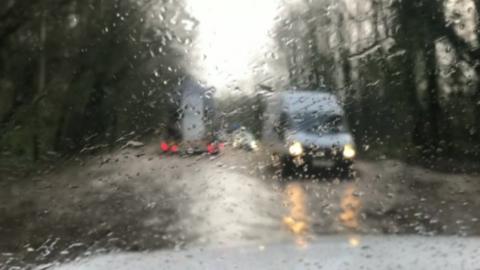 Rain on windscreen