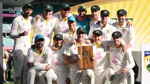 Australia with the Test series trophy