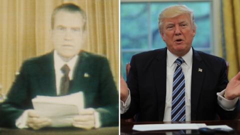 Nixon and trump in White House