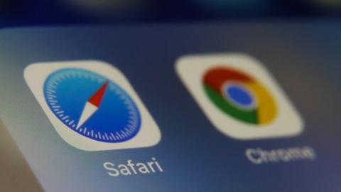 Safari and Chrome apps on a phone screen