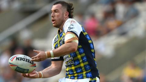 Leeds player Cameron Smith in action during the Betfred Super League Magic Weekend match between Leeds Rhinos and Castleford Tigers at St James' Park