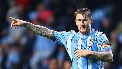 Kyle McFadzean in action for Coventry against West Brom in October