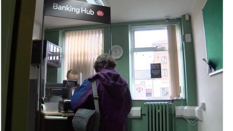Customer at Watton banking hub