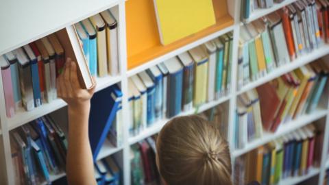 Pupil in library