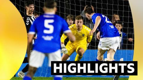 Stranraer's Ryan Edgar scores the winner