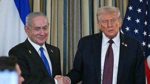 Trump and Netanyahu in the White House. 
