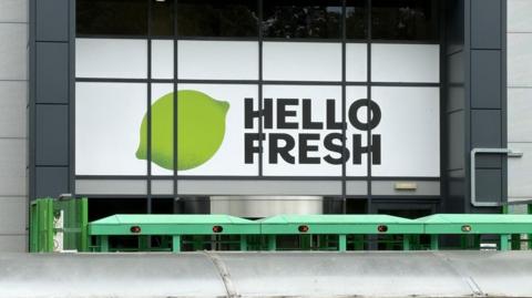 A view outside HelloFresh UK's The Granary site in Banbury on an overcast day.