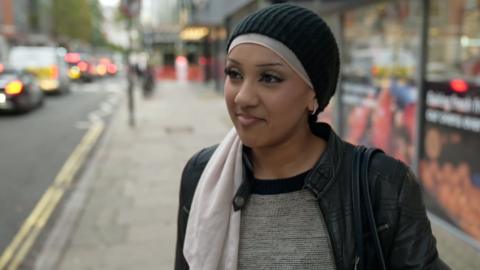 Woman during street vox-pop interview