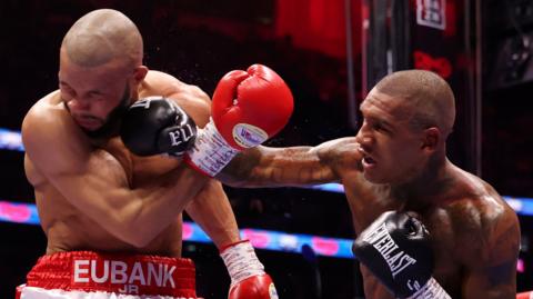 Chris Eubank Jr and Conor Benn in action during their first fight