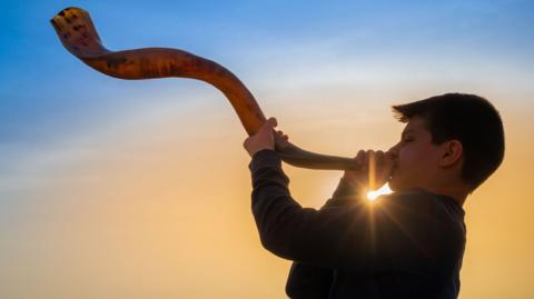 Boy with a shofar