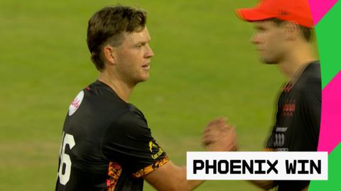 Birmingham Phoenix players shake hands after sealing win