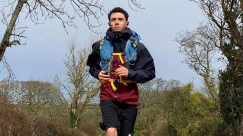 A man running the length of the UK