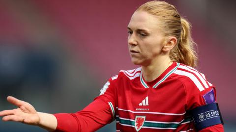 Ceri Holland in action for Wales 