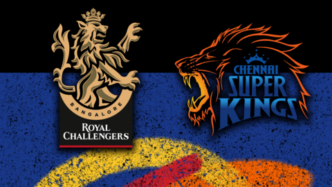 Royal Challengers Bangalore v Chennai Super Kings badge graphic