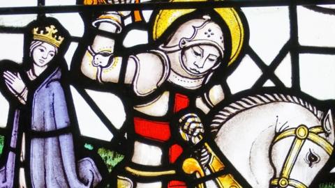 Stained glass of St George