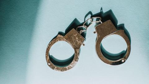 Stock image of handcuffs