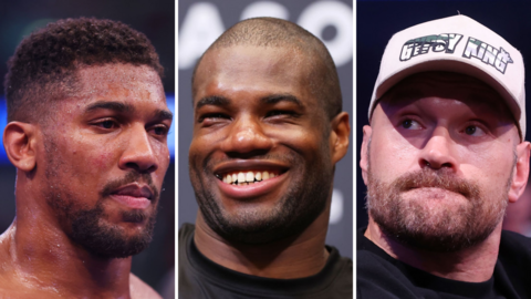 Split image of Anthony Joshua, Daniel Dubois and Tyson Fury