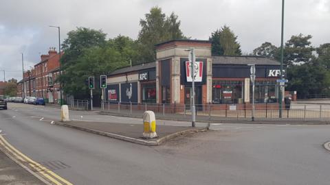 An image of the KFC restaurant in Hucknall Lane, in Bulwell, in the city of Nottingham