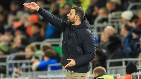 Stoke City head coach Narcis Pelach on the touchline at Luton