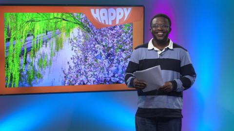 De-Graft on the Newsround set