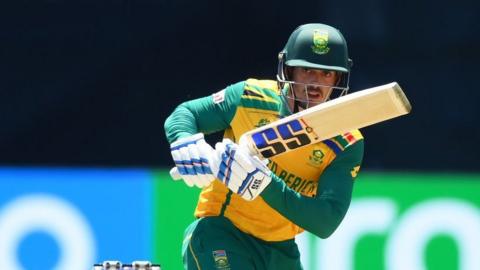 South Africa batter Quinton de Kock plays a shot