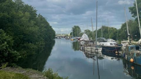 Boats at Lydney Harbour, in the canal