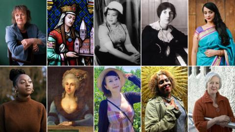 Image showing the ten new composers selected for 鶹Լ Ten Pieces. Clockwise from top left: Sally Beamish, Hildegard von Bingen, Margaret Bonds, Lili Boulanger, Reena Esmail, Cassie Kinoshi, Marianna Martines, Laura Shigihara, Errollyn Wallen, Judith Weir