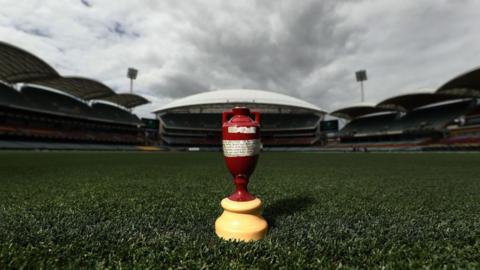 The Ashes urn at the Adelaide Oval