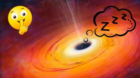 An illustration of a sleeping massive black hole