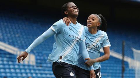 Khadija Shaw celebrates